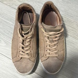 All Saints cream suede sneakers made in Portugal as is